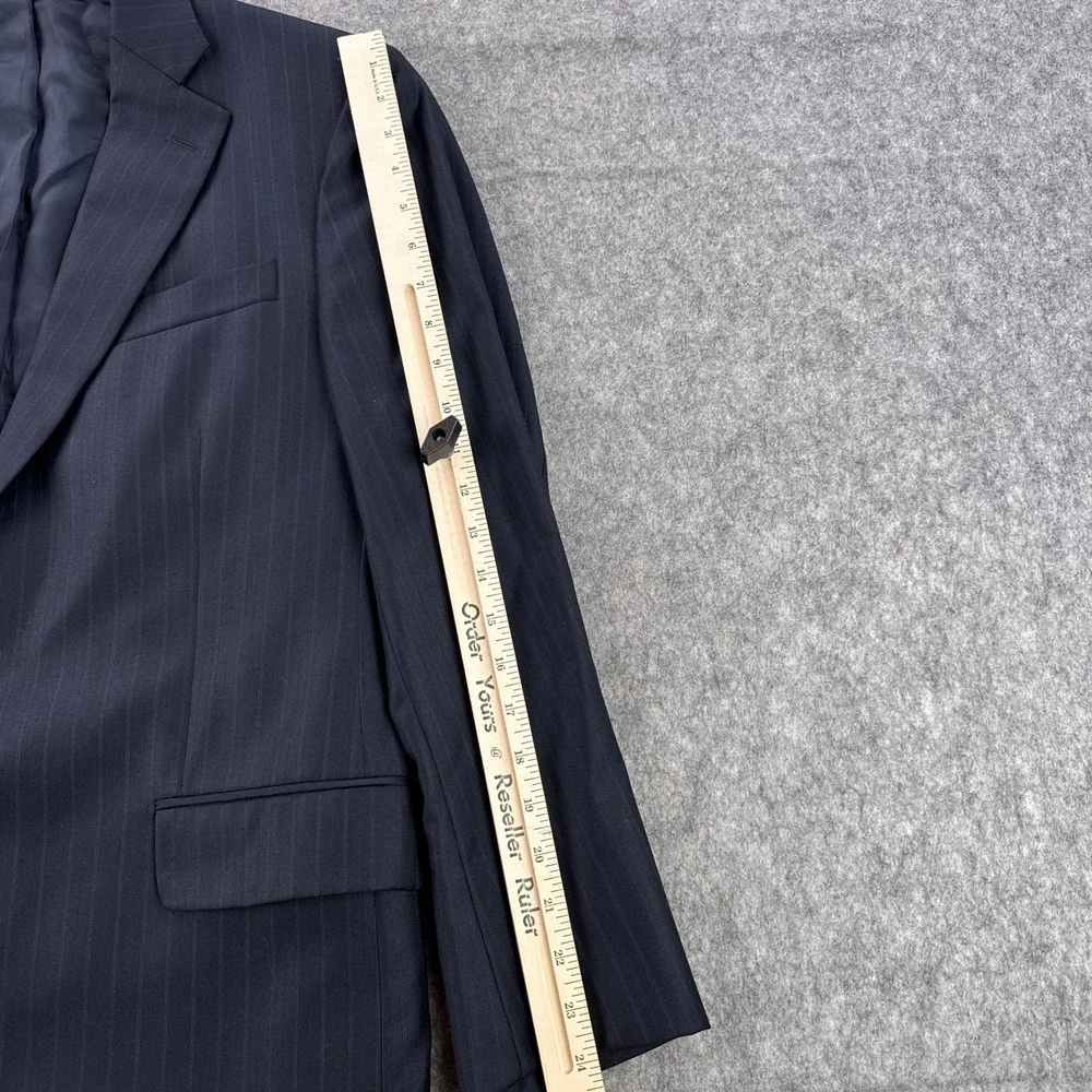 Brooks Brothers Suit Jacket Mens 40R Blue Pinstripe Saxxon Wool 1818 Madison USA